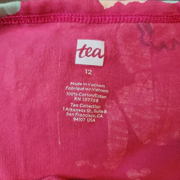 Tea Brand- Girl's Pink and floral long sleeve dress- size 12 - Picture 4 of 5